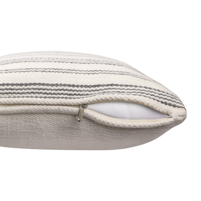 Black Gray & White Striped Pillow