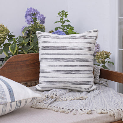 Black Gray & White Striped Pillow