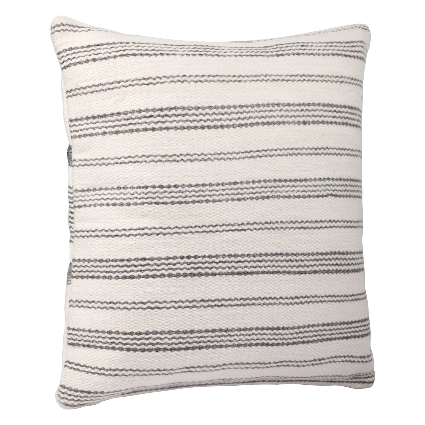 Black Gray & White Striped Pillow