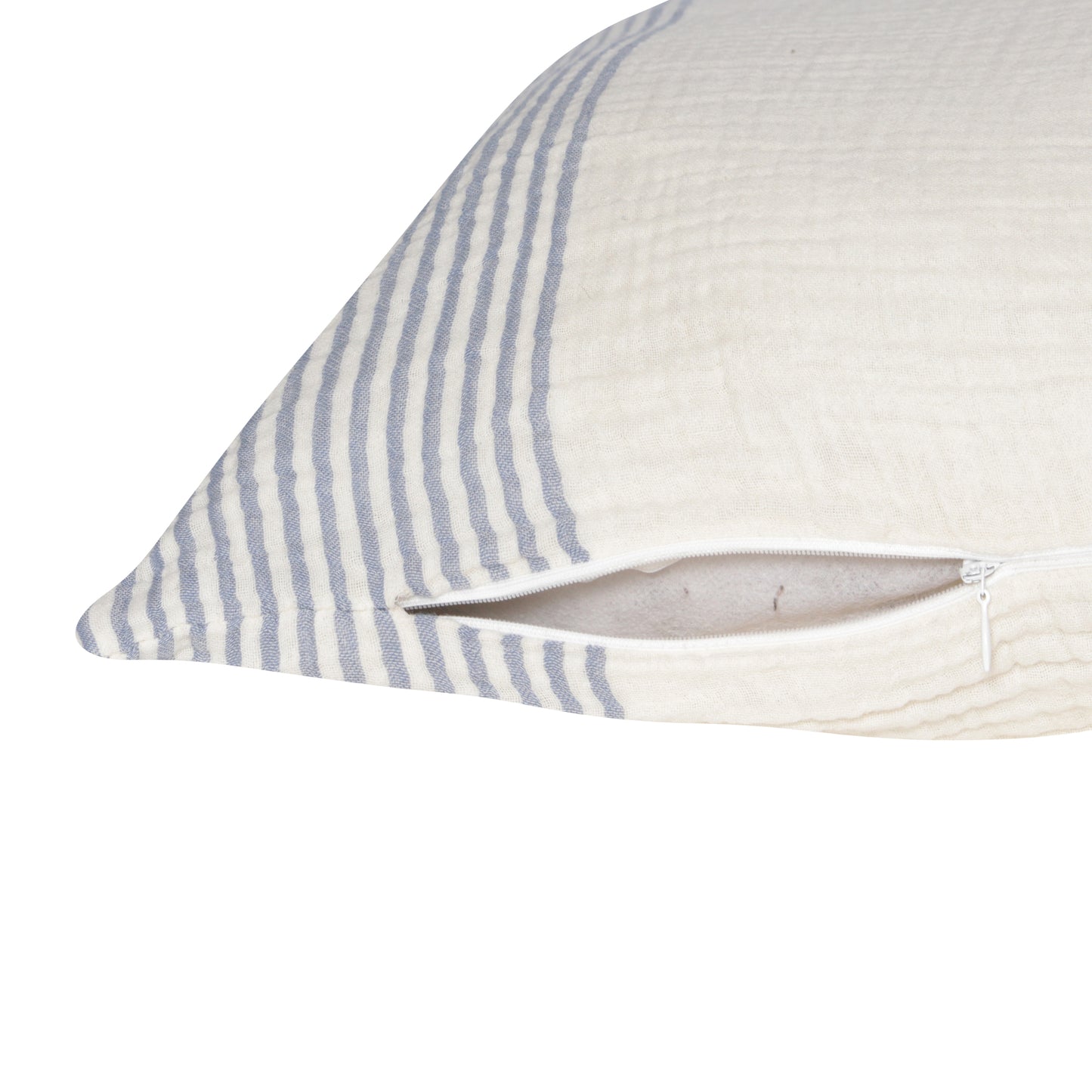 Blue Striped Cotton Pillow
