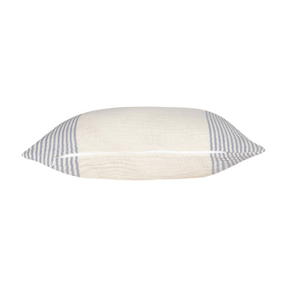 Blue Striped Cotton Pillow