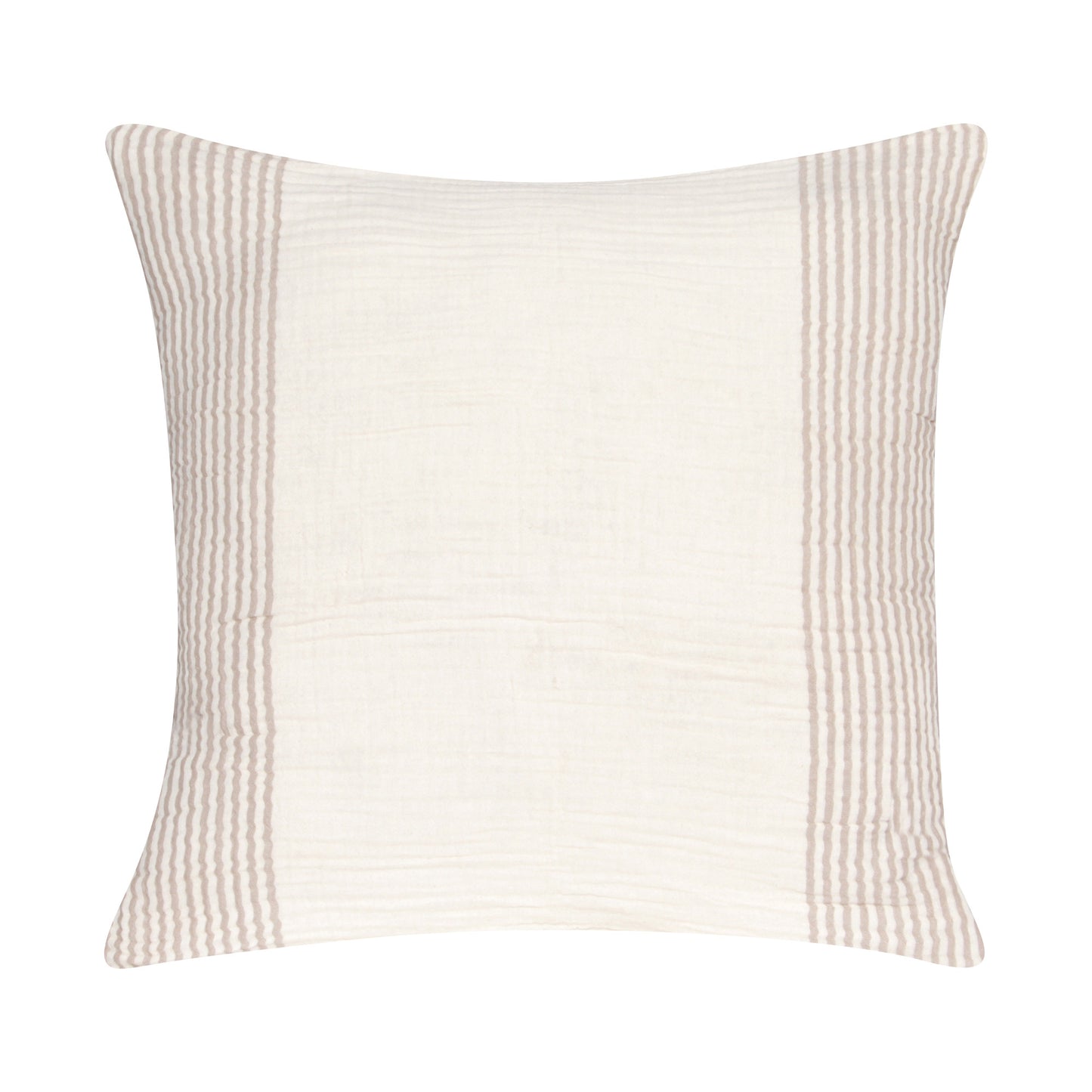 Beige & Ivory Striped Cotton Pillow