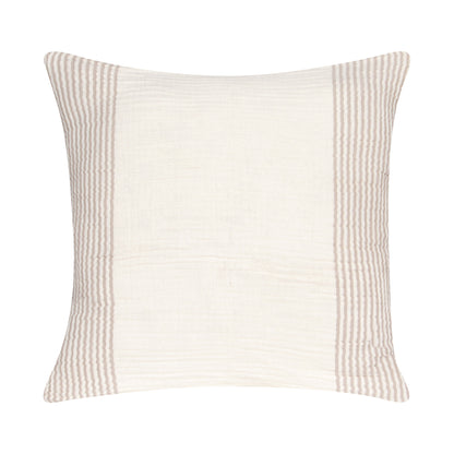 Beige & Ivory Striped Cotton Pillow