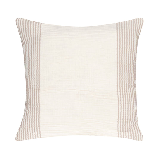 Beige & Ivory Striped Cotton Pillow