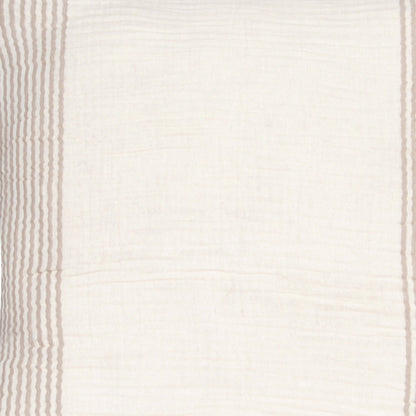 Beige & Ivory Striped Cotton Pillow