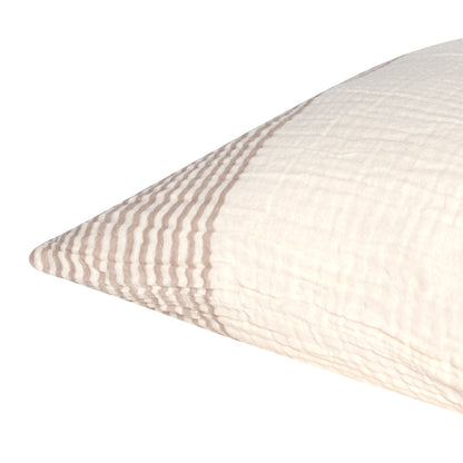 Beige & Ivory Striped Cotton Pillow