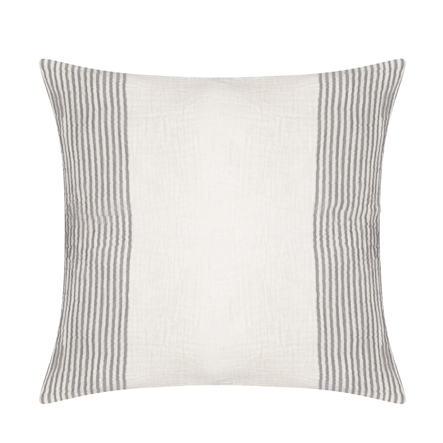 Gray & Ivory Striped Cotton Pillow