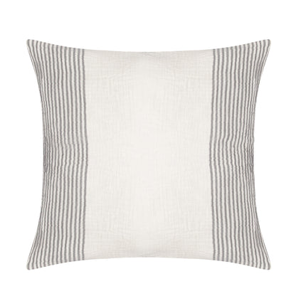 Gray & Ivory Striped Cotton Pillow