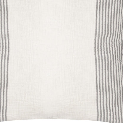 Gray & Ivory Striped Cotton Pillow
