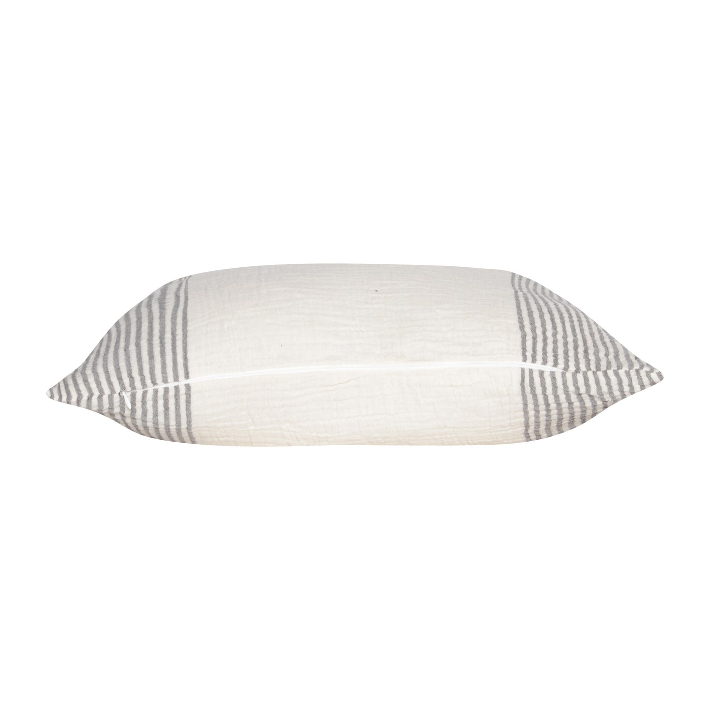 Gray & Ivory Striped Cotton Pillow