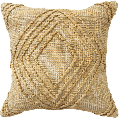 Brown Jute Pillow w/ Unavailable Edges
