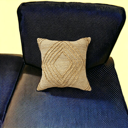Brown Jute Pillow w/ Unavailable Edges