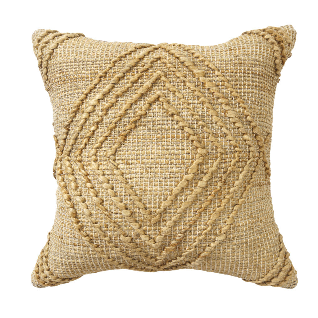 Brown Jute Pillow w/ Unavailable Edges