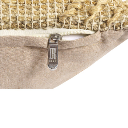Brown Jute Pillow w/ Unavailable Edges