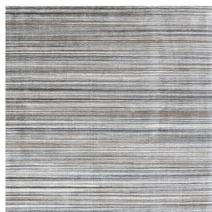 8 x 10 Gray Wool Blend Stripe Hand Loomed Rug