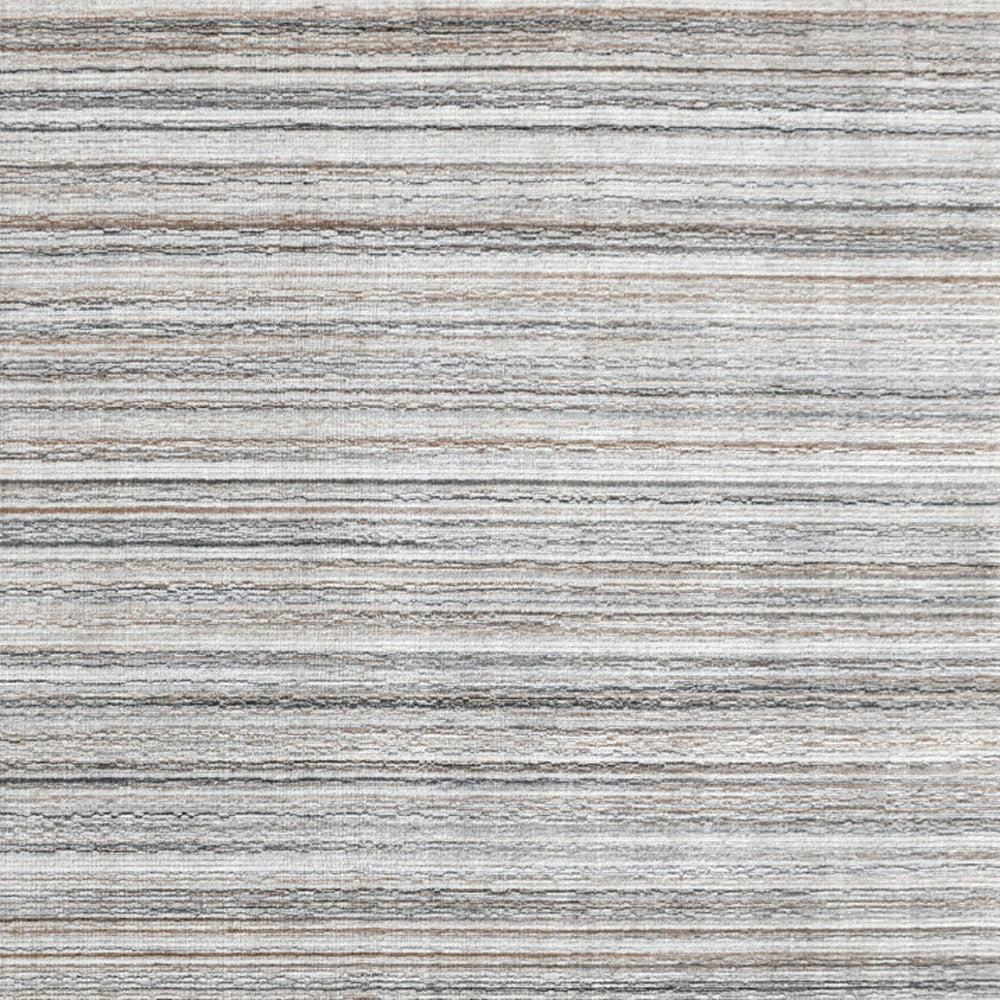 8 x 10 Beige & Gray Wool Blend Lines Hand Loomed Rug