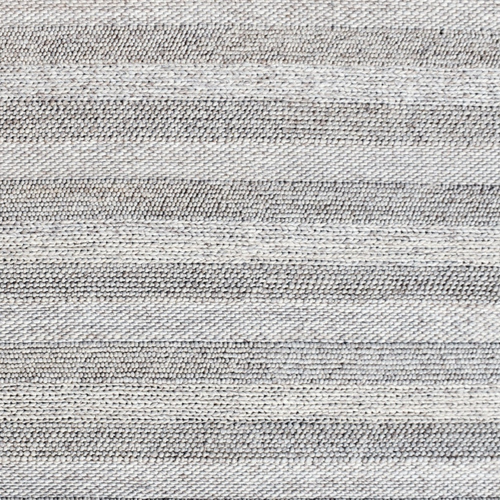 8 x 10 Beige & Gray Wool Blend Striped Hand Loomed Rug