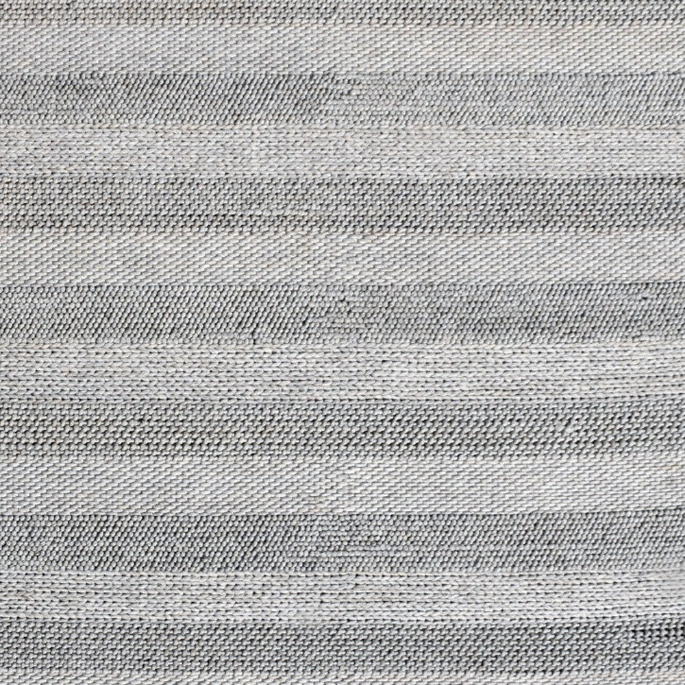 8 x 10 Beige & Gray Wool Blend Striped Hand Loomed Rug