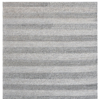 8 x 10 Beige & Gray Wool Blend Striped Hand Loomed Rug