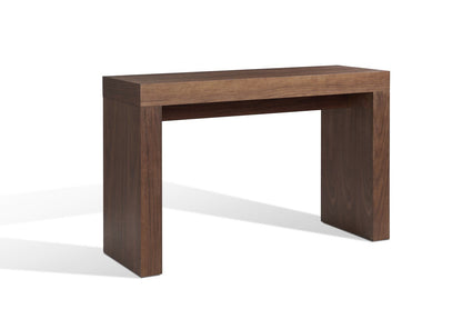 Brown Wood Block Console Table