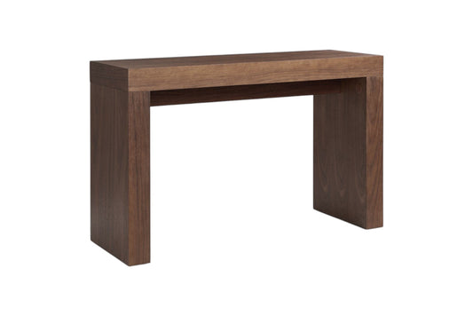 Brown Wood Block Console Table