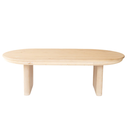 Natural Solid Wood Oval Solid Coffee Table image 2