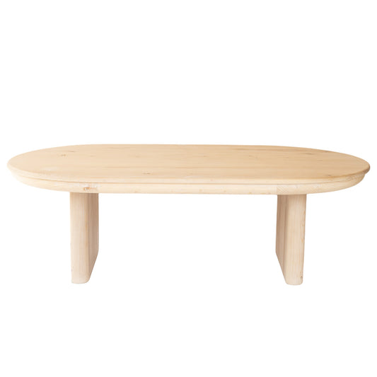 Natural Solid Wood Oval Solid Coffee Table image 2