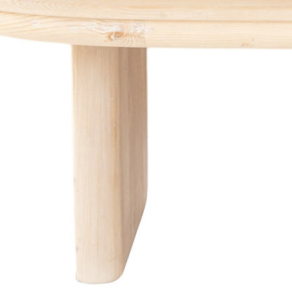 Natural Solid Wood Oval Solid Coffee Table image 5