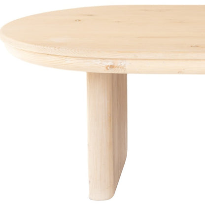 Natural Solid Wood Oval Solid Coffee Table image 6