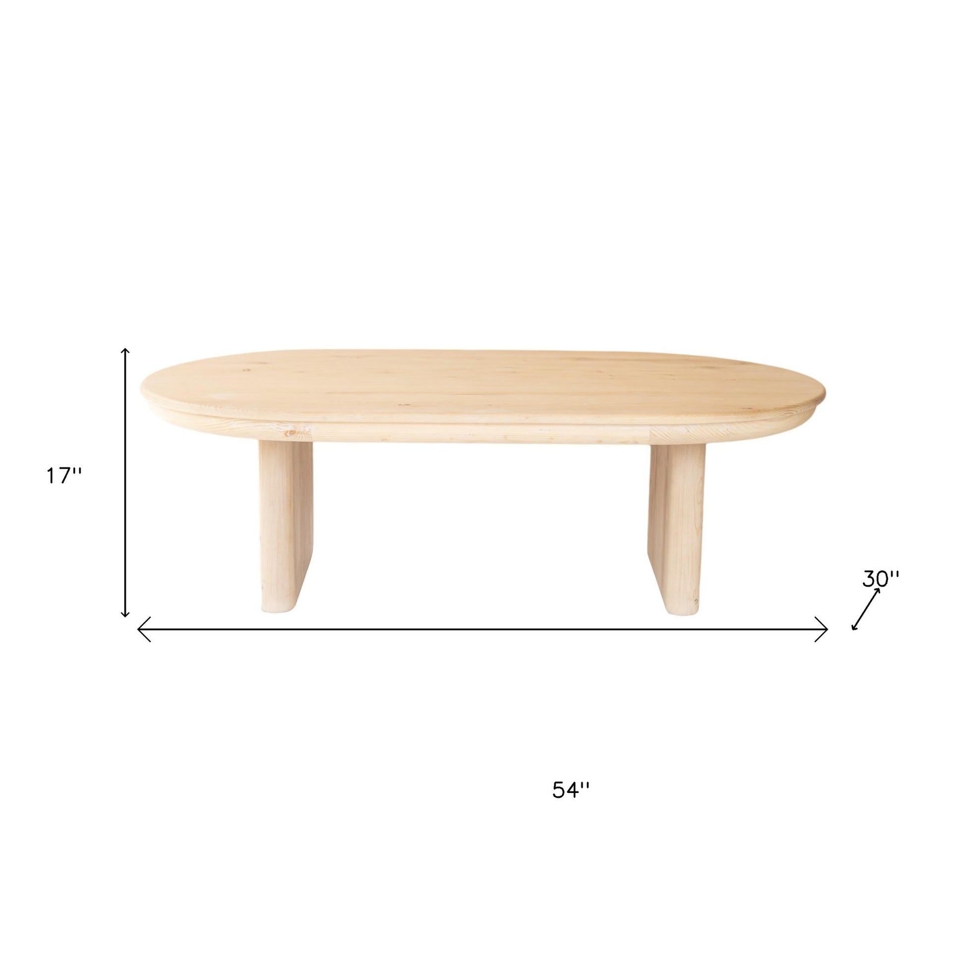 Natural Solid Wood Oval Solid Coffee Table image 9