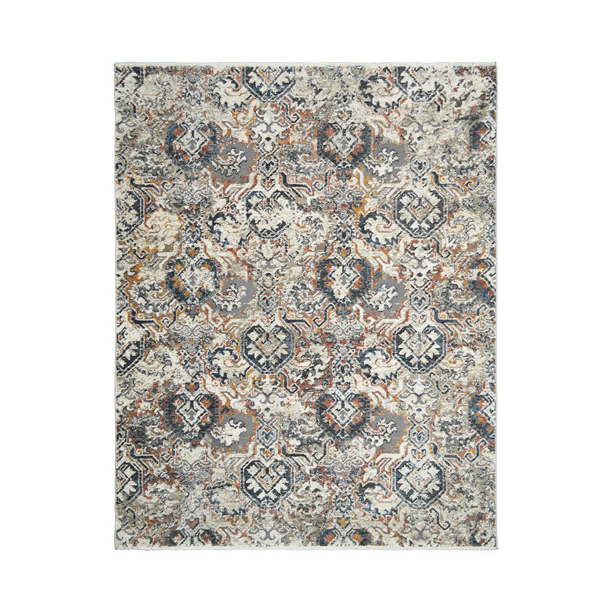8 x 10 Rust Oriental Distressed Rug With Fringe