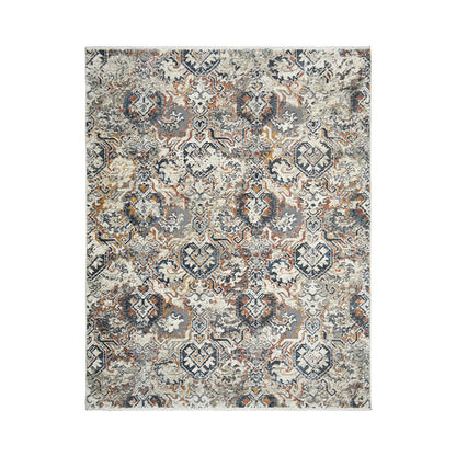 8 x 10 Rust Oriental Distressed Rug With Fringe