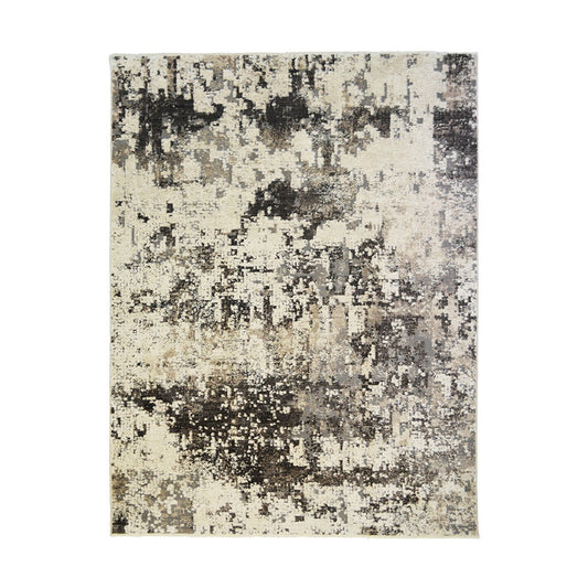 8 x 10 Black Distressed Rug