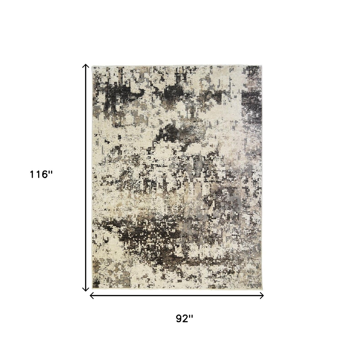 8 x 10 Black Distressed Rug