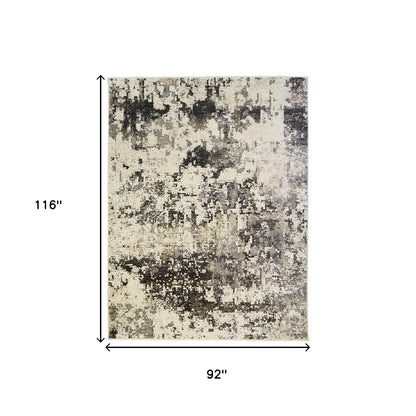 8 x 10 Black Distressed Rug
