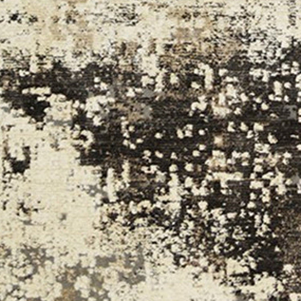8 x 10 Black Distressed Rug