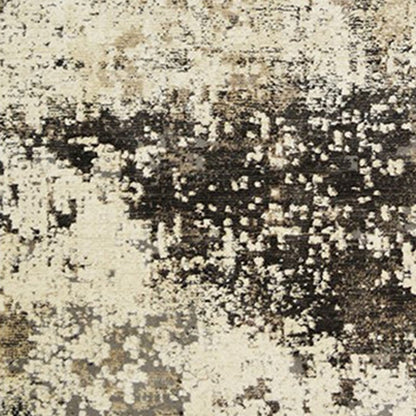 8 x 10 Black Distressed Rug