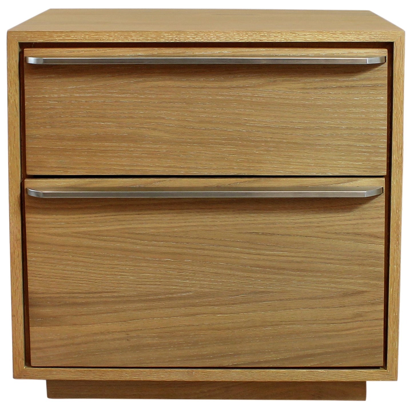 Oak 2 Drawer Wood Nightstand