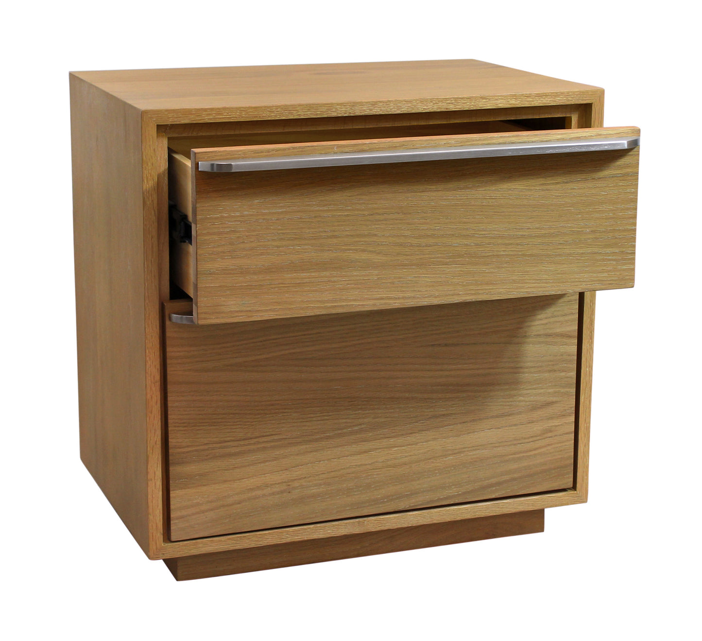 Oak 2 Drawer Wood Nightstand