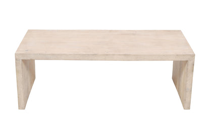 Three Piece Natural Solid Wood Distressed Sled Coffee & End Tables Set image 4