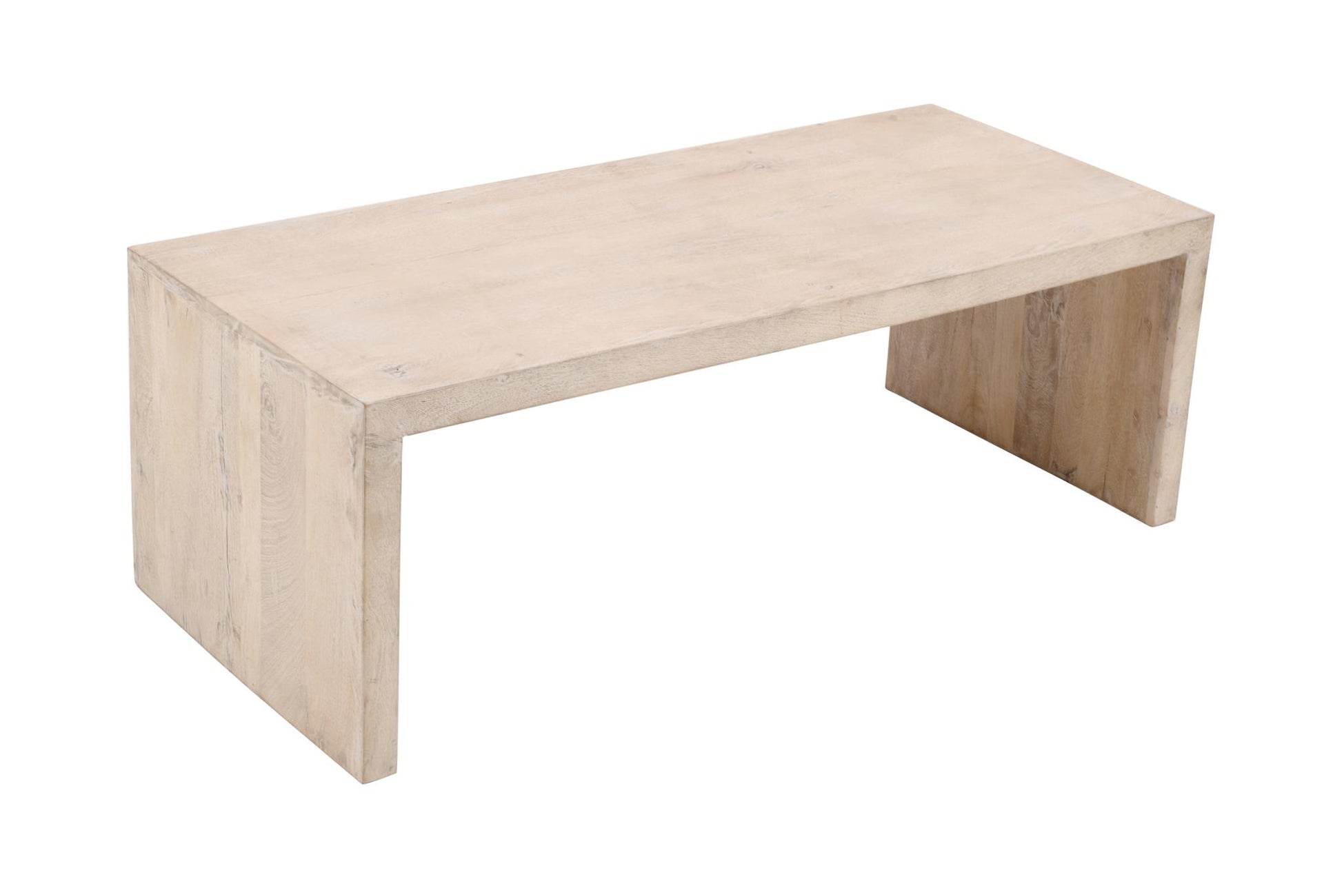Three Piece Natural Solid Wood Distressed Sled Coffee & End Tables Set image 5