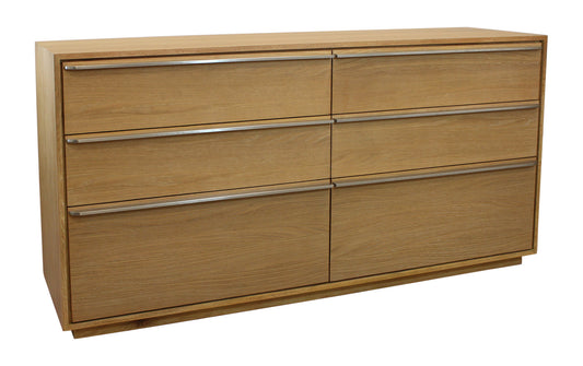 Natural Solid Wood Six Drawer Double Dresser image 4