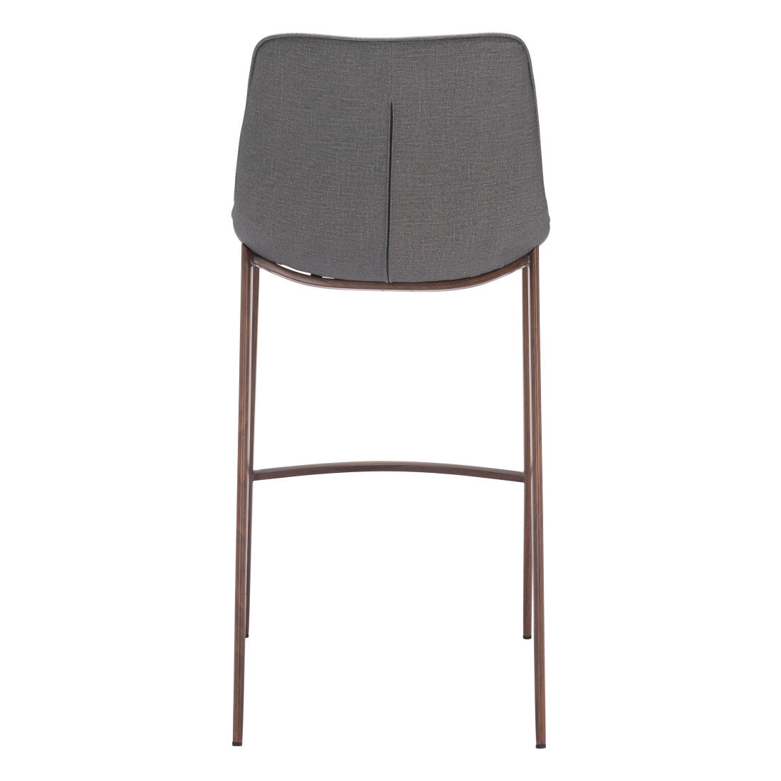 Slate Gray & Brown Faux Leather & Steel Bar Height Bar Chairs - Set of 2