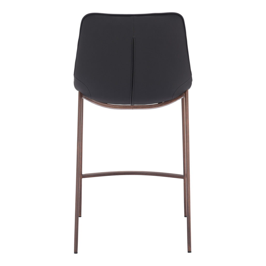 Black & Brown Faux Leather & Steel Counter Height Bar Chairs - Set of 2
