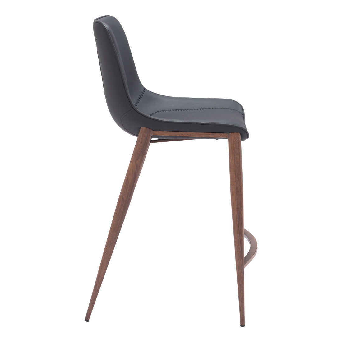 Black & Brown Faux Leather & Steel Counter Height Bar Chairs - Set of 2