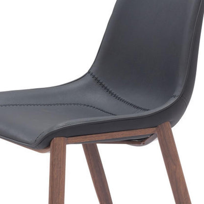 Black & Brown Faux Leather & Steel Counter Height Bar Chairs - Set of 2