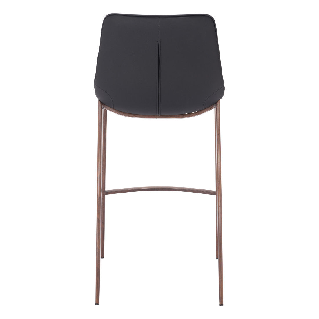 Black & Brown Faux Leather & Steel Bar Height Bar Chairs - Set of 2