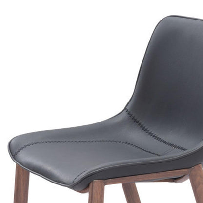 Black & Brown Faux Leather & Steel Bar Height Bar Chairs - Set of 2
