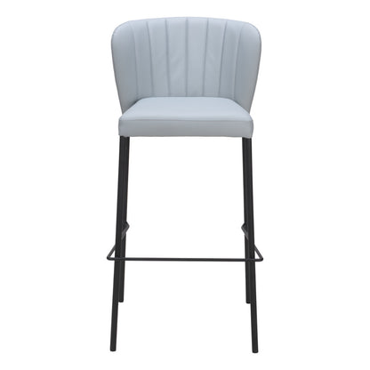 Gray & Black Faux Leather & Steel Bar Height Bar Chairs - Set of 2