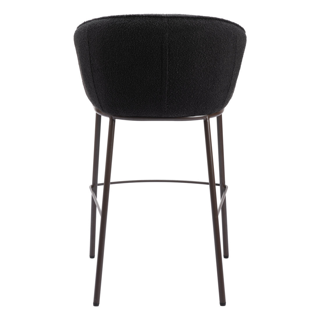 Black & Bronze Shearling & Steel Bar Height Bar Chair